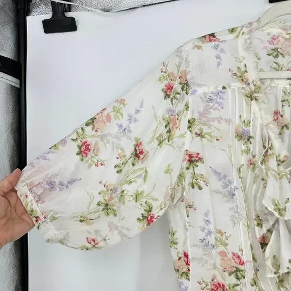 Ralph Lauren Denim & Supply Womens Gauze Floral Top Size M Cotton Cottagecore - Picture 4 of 10